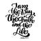 Hand lettering I am the way, truth and life, John 14 6. Biblical background. New Testament. Christian verse, Vector