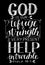 Hand lettering with inspirational quote God is our refuge and strength, a very present help in trouble