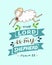 Hand lettering with sheep The Lord is my shepherd.