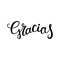 Hand lettering thanks in Spanish: Gracias
