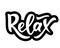 Hand lettering word Relax. isolated. Motivational quote. Vector