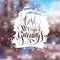 Hand lettering written best winter greetings holiday quote on bl