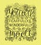 Hand lettering You are fearfully and wonderfully made near flowers and butterfly