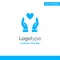 Hand, Love, Charity Blue Business Logo Template