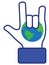 Hand love earth symbol (vector)