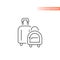 Hand luggage line vector icon