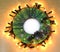 Hand made child craft Traditional Christmas door wreath from thread