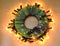 Hand made child craft Traditional New Year`s door wreath from thread