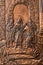 Hand made copper engraved doors on entrance of Basilica of Sainte-Anne-de-Beaupre Sanctuary, Cathedral, Quebec