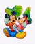 Hand Made Embroidery And Cross-Stitch Mickey Mouse & Minnie Mouse