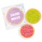 Hand made Frosted sugar cookies, Set Freshly baked sugar cookies in transparent plastic package with pink green violet frosting a