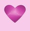 Hand-made paper folding heart isolated on violet