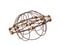 A Hand-Made Puzzle Made of Wire and Balls. It Is Shaped Like an Ellipsoid with A Central Circular Belt. On White Background