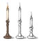 Hand made sketch retro old candle candlestick vector