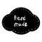 Hand made. Sticker tag. Black