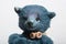 Hand made toy retro vintage Bear blue