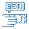 Hand Make Bet Betting And Gambling doodle icon hand drawn illustration