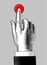 Hand of man push a red button