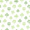 Hand marker drawn clover leaves, shamrock seamless pattern