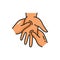 . Hand massage, doctor massaging human palm icon