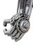 Hand of Metallic cyber or robot made from Mechanical ratchets bolts and nuts