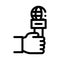 Hand Microphone Icon Vector Outline Illustration
