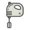Hand mixer colorful line icon, household