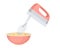 Hand Mixer and Dough in Bowl, Kitchen Appliance, Equipment for Cooking, Mixing Ingredients for Bakery. Kitchenware Tool