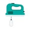 Hand mixer flat household tool machine. Kitchen vector icon utensil cooking whisk. Food blender appliance equipment