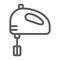 Hand mixer line icon, kitchen and cooking