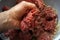 Hand Mixing Meat