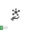 Hand molecule glyph icon, biology evolution, collagen, protein amino atom, social technology