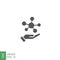 Hand molecule glyph icon, biology evolution, collagen, protein amino atom, social technology