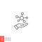 Hand molecule line icon, biology evolution, collagen, protein, social technology, bio global