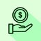 Hand money give outline icon. linear style sign for mobile concept and web design.