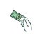 Hand with Money vector Corruption concept colored icon or sign