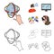 Hand, monitor, headphones, woman .Virtual reality set collection icons in cartoon,outline style vector symbol stock