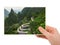 Hand and Mountains road in Tianmenshan nature park - China my p