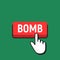 Hand Mouse Cursor Clicks the Bomb Button.