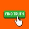 Hand Mouse Cursor Clicks the Find Truth Button.