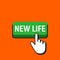 Hand Mouse Cursor Clicks the New Life Button.