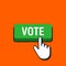 Hand Mouse Cursor Clicks the Vote Button.