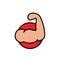 Hand muscle icon. bodybuilder illustration. simple graphic