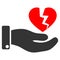 Hand Offer Broken Heart Flat Icon