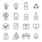 Hand Offering line icon set. Included the icons as give cash, credit card, mobile, document, smile, award and more.