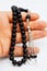 On hand oltu tespih tesbih, black stone, beads sequenced short rosary