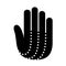 Hand open palm dott lines simple logo.