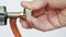 Hand opening gas valve, closeup