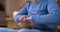 Hand pain, yoga exercise or woman with injury or emergency in studio apartment closeup. Broken fingers, stretching or