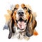 Hand Painted Basset Hound Dog Watercolor